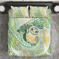 Hawaii Pineapple Bedding Set Cute Cosplay Turtle Plumeria Spiral