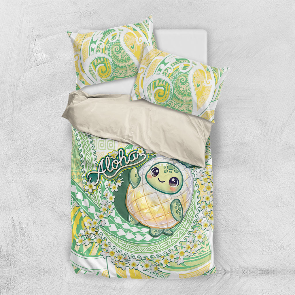 Hawaii Pineapple Bedding Set Cute Cosplay Turtle Plumeria Spiral