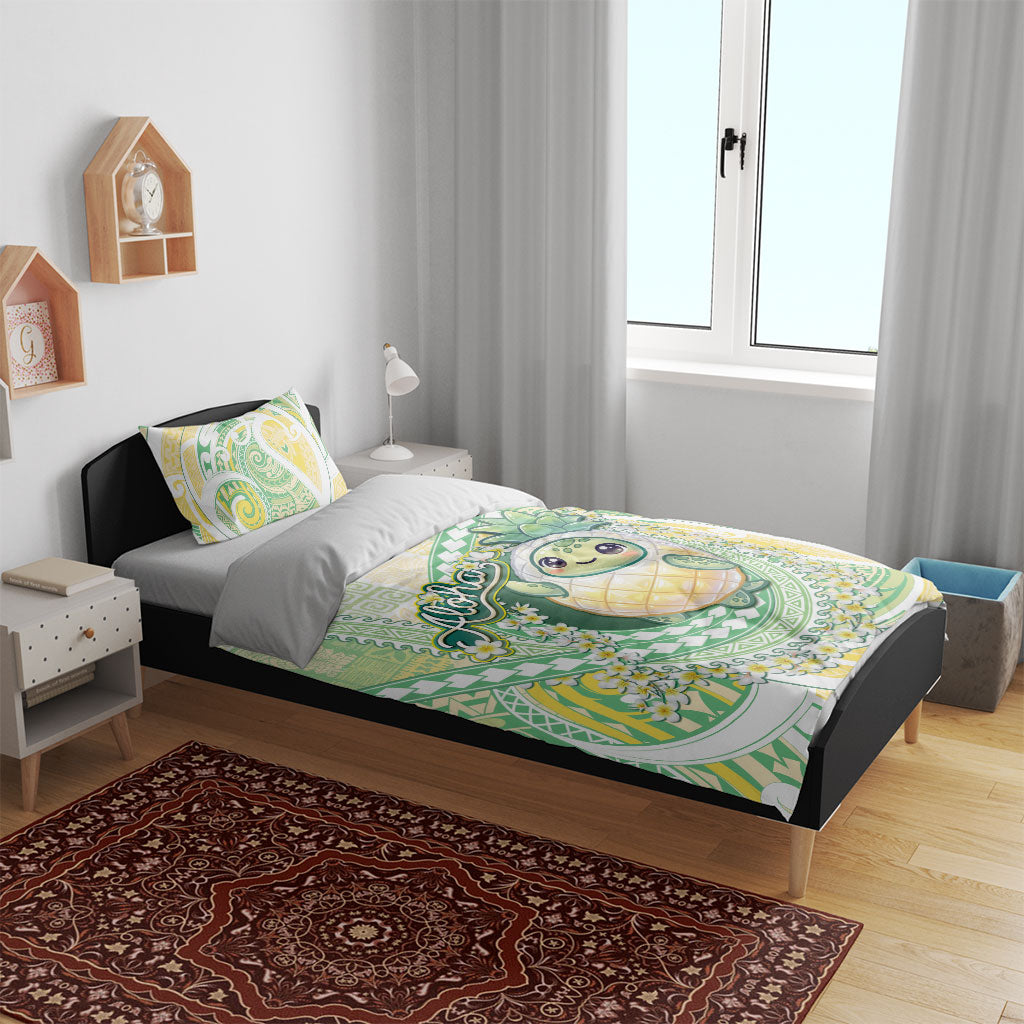Hawaii Pineapple Bedding Set Cute Cosplay Turtle Plumeria Spiral