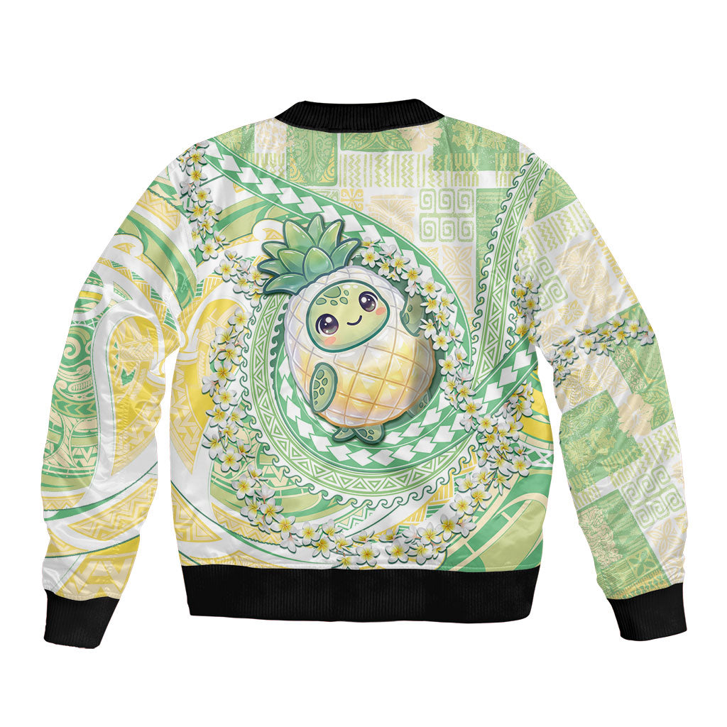 Hawaii Pineapple Bomber Jacket Cute Cosplay Turtle Plumeria Spiral