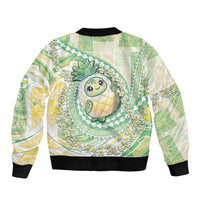 Hawaii Pineapple Bomber Jacket Cute Cosplay Turtle Plumeria Spiral