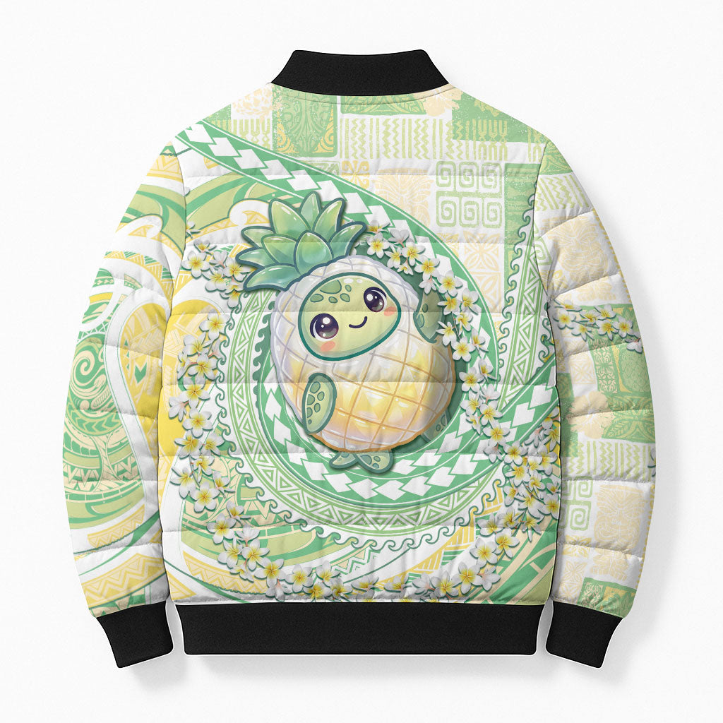 Hawaii Pineapple Bomber Puffer Jacket Cute Cosplay Turtle Plumeria Spiral
