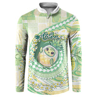 Hawaii Pineapple Button Sweatshirt Cute Cosplay Turtle Plumeria Spiral
