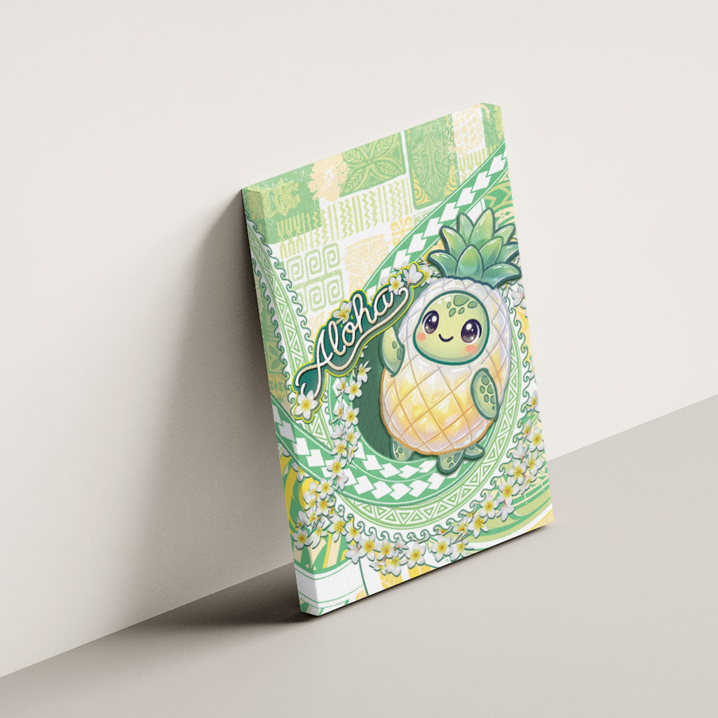 Hawaii Pineapple Canvas Wall Art Cute Cosplay Turtle Plumeria Spiral