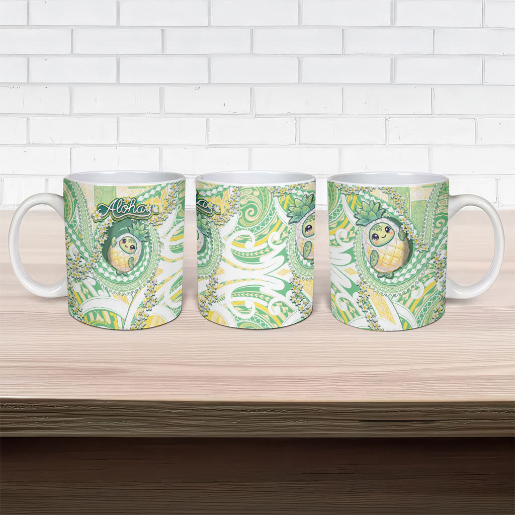 Hawaii Pineapple Ceramic Mug Cute Cosplay Turtle Plumeria Spiral