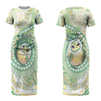 Hawaii Pineapple Couples Matching Short Sleeve Bodycon Dress and Long Sleeve Button Shirt Cute Cosplay Turtle Plumeria Spiral