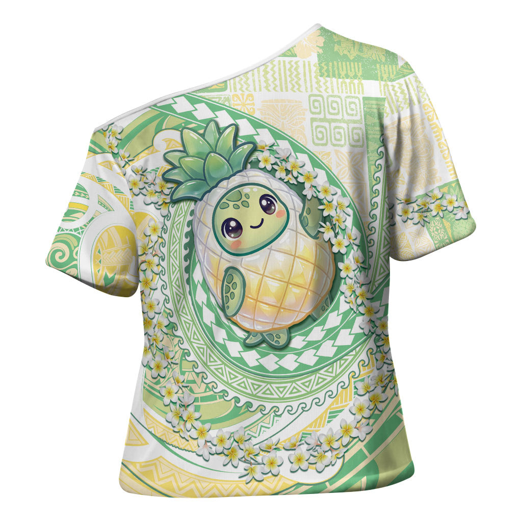 Hawaii Pineapple Cross Shoulder Shirt Cute Cosplay Turtle Plumeria Spiral