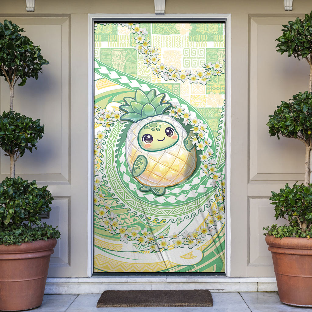 Hawaii Pineapple Door Cover Cute Cosplay Turtle Plumeria Spiral