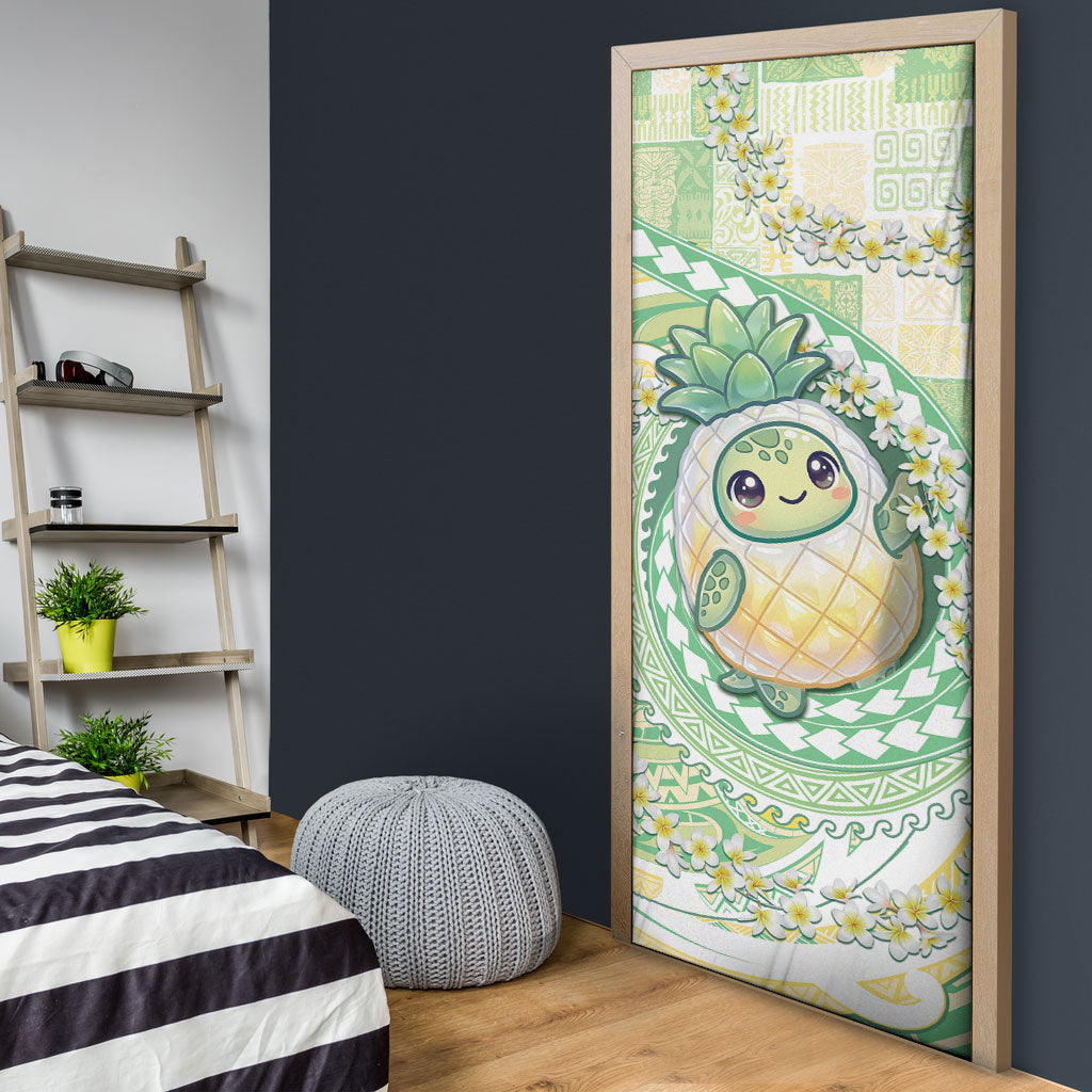Hawaii Pineapple Door Cover Cute Cosplay Turtle Plumeria Spiral