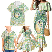 Hawaii Pineapple Family Matching Mermaid Dress and Hawaiian Shirt Cute Cosplay Turtle Plumeria Spiral