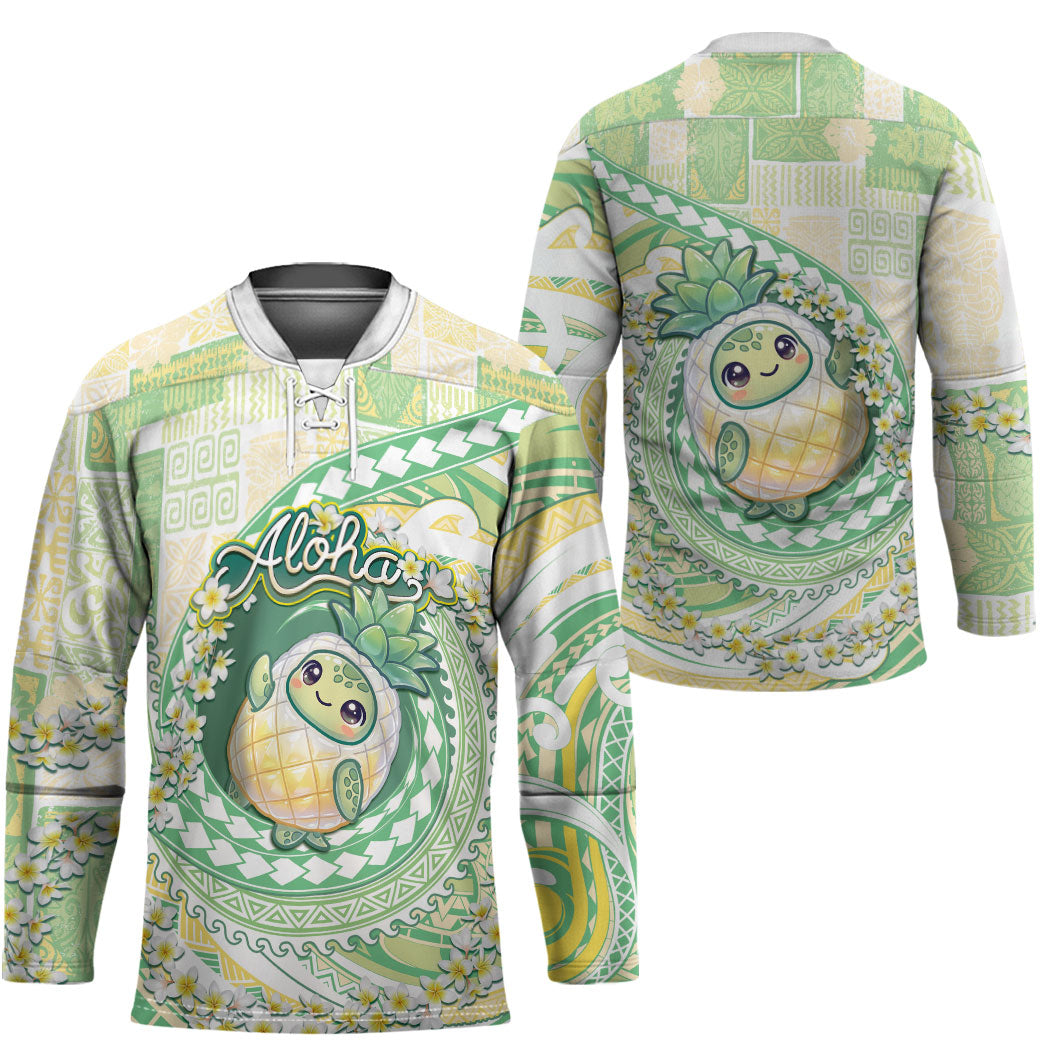 Hawaii Pineapple Hockey Jersey Cute Cosplay Turtle Plumeria Spiral