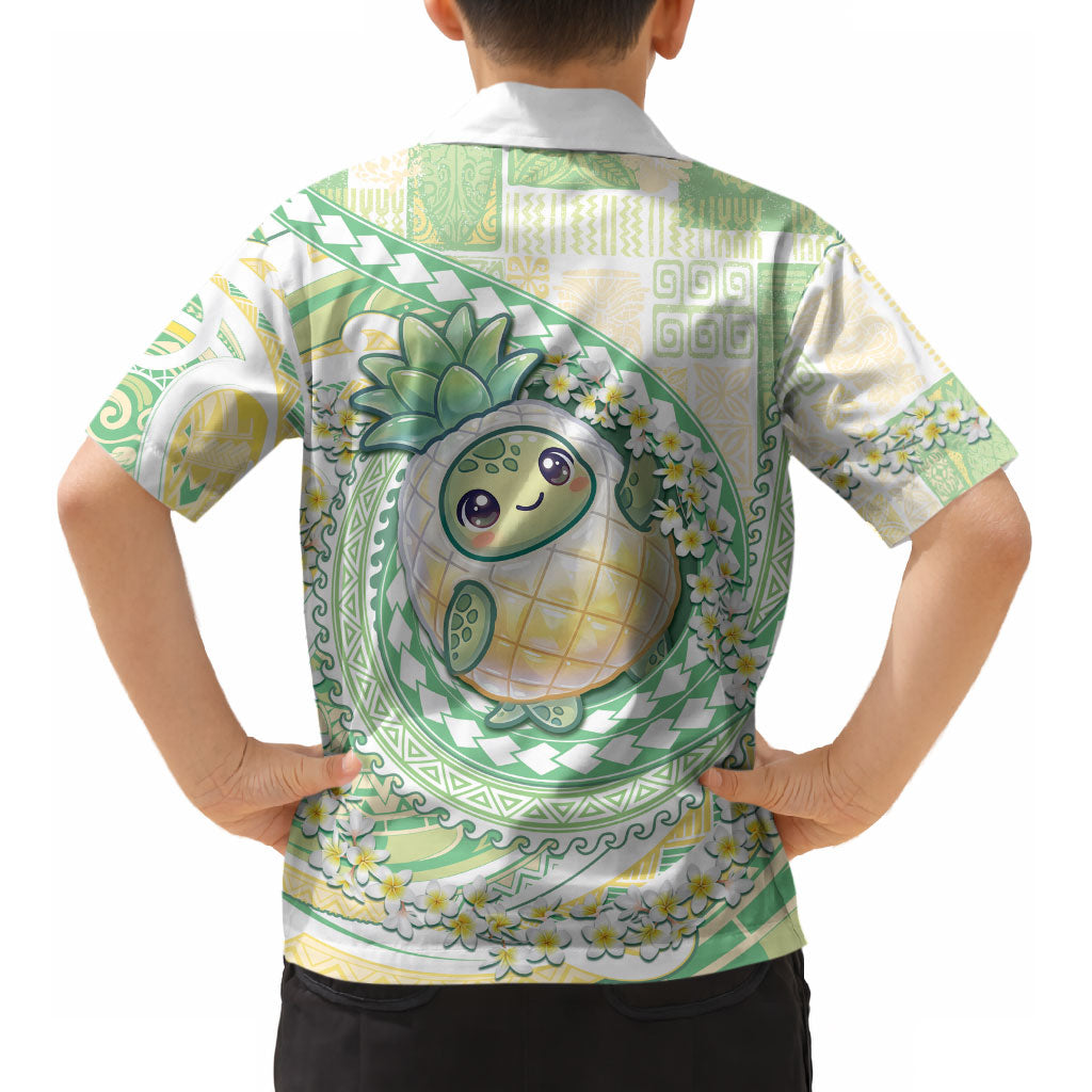 Hawaii Pineapple Kid Hawaiian Shirt Cute Cosplay Turtle Plumeria Spiral