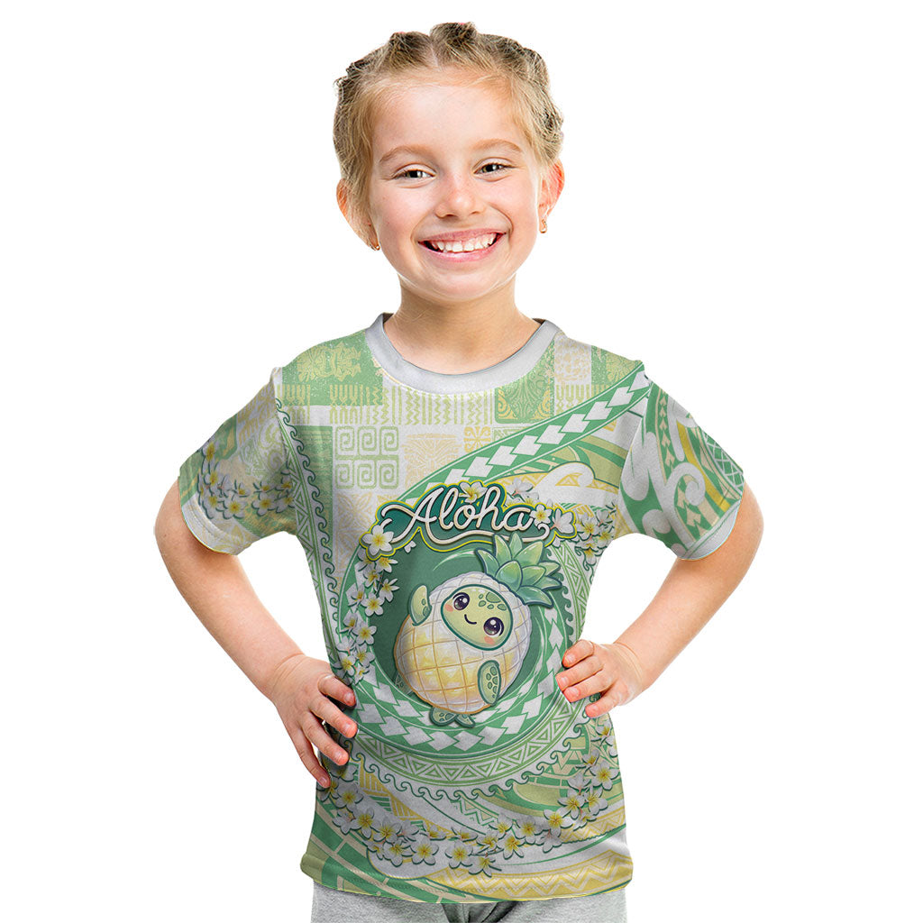 Hawaii Pineapple Kid T Shirt Cute Cosplay Turtle Plumeria Spiral
