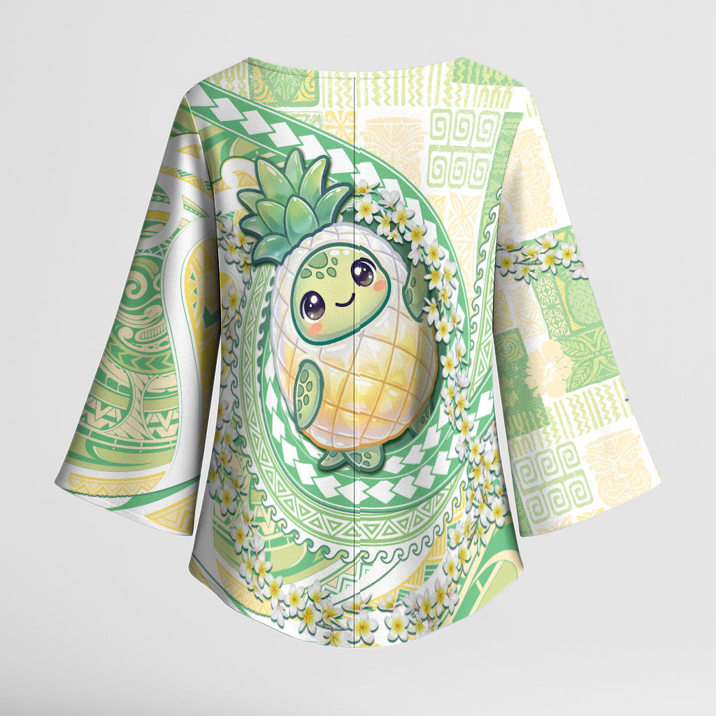 Hawaii Pineapple Kimono Sleeve Blouse Cute Cosplay Turtle Plumeria Spiral