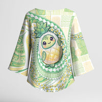 Hawaii Pineapple Kimono Sleeve Blouse Cute Cosplay Turtle Plumeria Spiral
