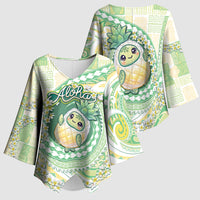 Hawaii Pineapple Kimono Sleeve Blouse Cute Cosplay Turtle Plumeria Spiral