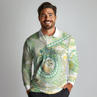 Hawaii Pineapple Long Sleeve Polo Shirt Cute Cosplay Turtle Plumeria Spiral