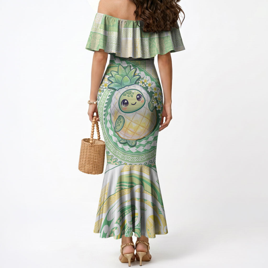 Hawaii Pineapple Mermaid Dress Cute Cosplay Turtle Plumeria Spiral