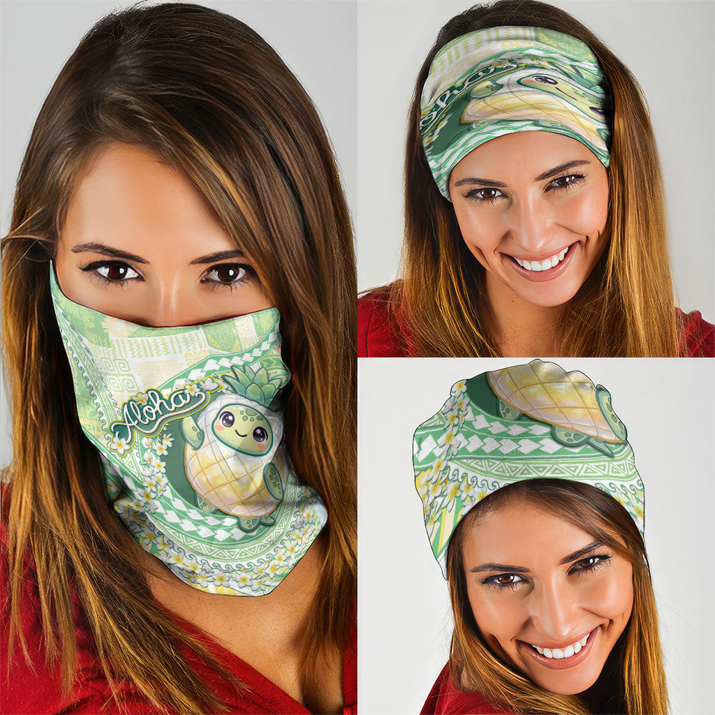 Hawaii Pineapple Neck Gaiter Cute Cosplay Turtle Plumeria Spiral