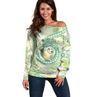 Hawaii Pineapple Off Shoulder Sweater Cute Cosplay Turtle Plumeria Spiral