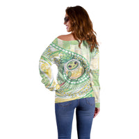 Hawaii Pineapple Off Shoulder Sweater Cute Cosplay Turtle Plumeria Spiral