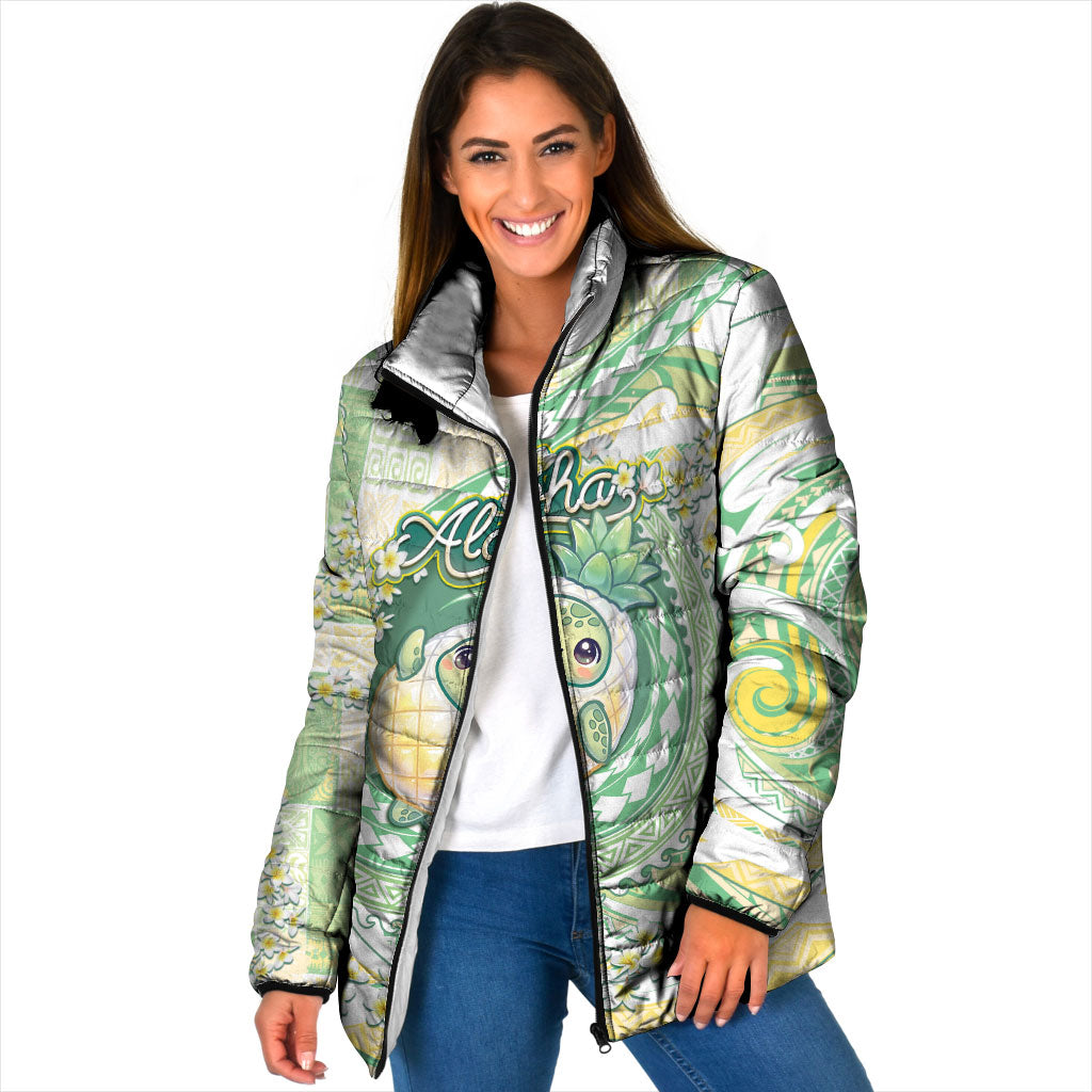 Hawaii Pineapple Padded Jacket Cute Cosplay Turtle Plumeria Spiral