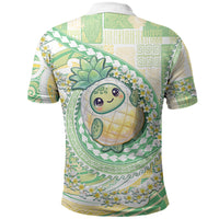 Hawaii Pineapple Polo Shirt Cute Cosplay Turtle Plumeria Spiral