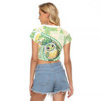 Hawaii Pineapple Raglan Cropped T Shirt Cute Cosplay Turtle Plumeria Spiral