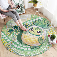 Hawaii Pineapple Round Carpet Cute Cosplay Turtle Plumeria Spiral