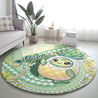 Hawaii Pineapple Round Carpet Cute Cosplay Turtle Plumeria Spiral