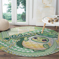 Hawaii Pineapple Round Carpet Cute Cosplay Turtle Plumeria Spiral