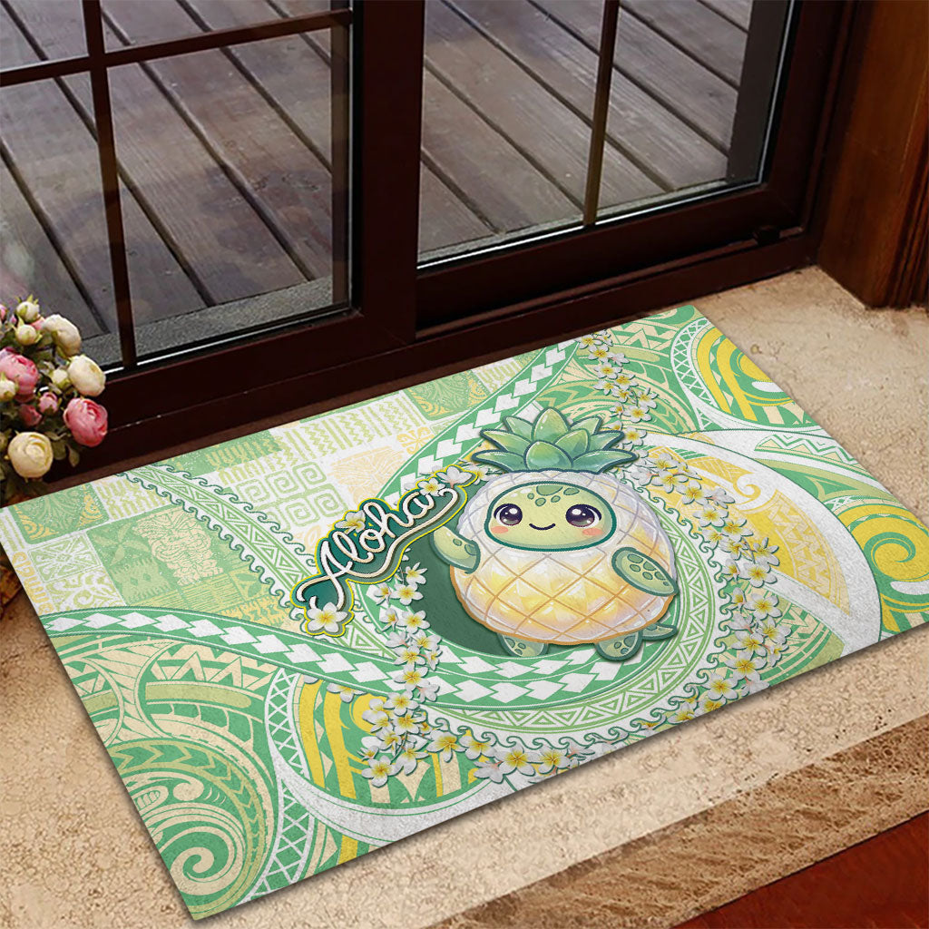Hawaii Pineapple Rubber Doormat Cute Cosplay Turtle Plumeria Spiral