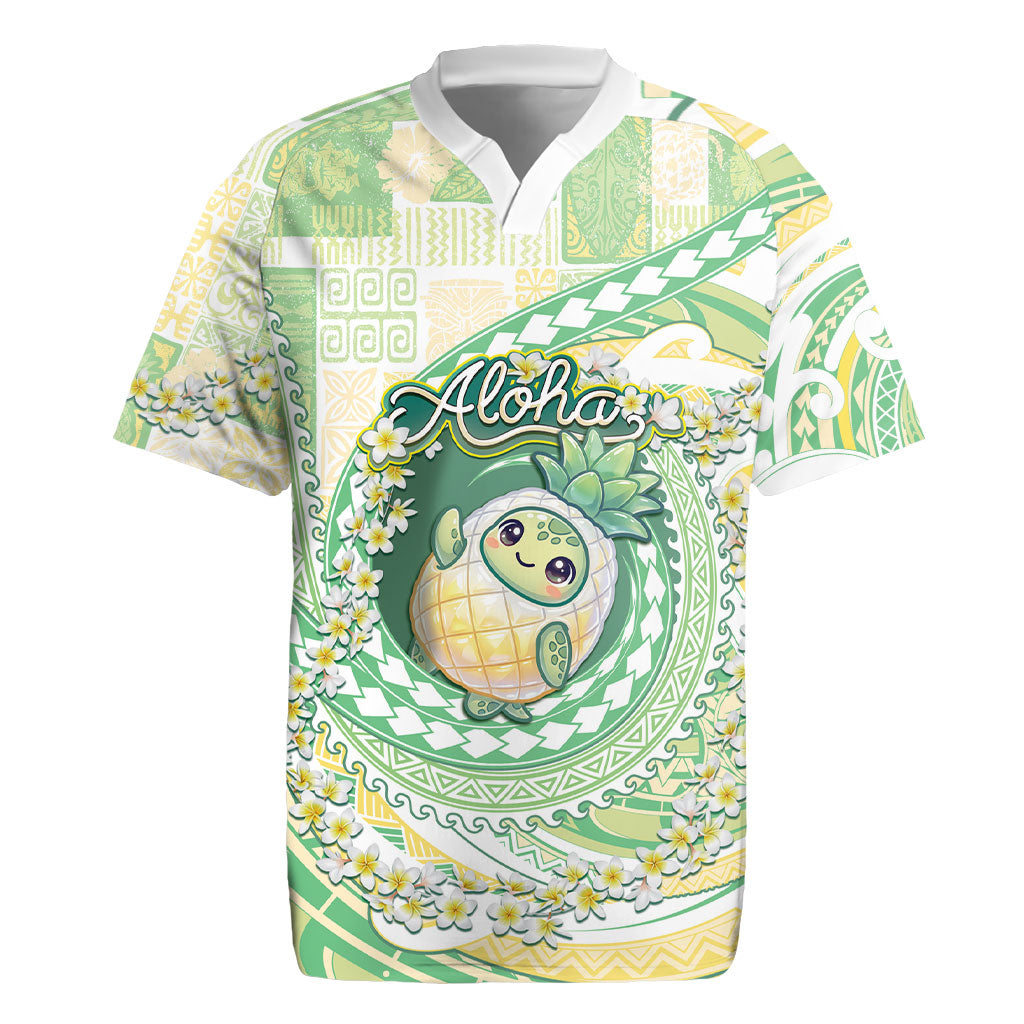 Hawaii Pineapple Rugby Jersey Cute Cosplay Turtle Plumeria Spiral