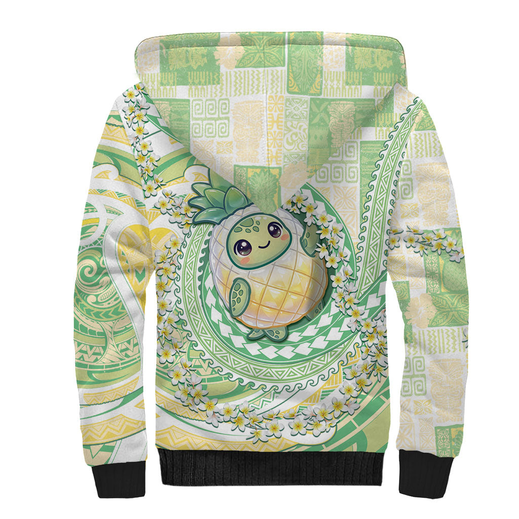 Hawaii Pineapple Sherpa Hoodie Cute Cosplay Turtle Plumeria Spiral