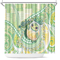Hawaii Pineapple Shower Curtain Cute Cosplay Turtle Plumeria Spiral