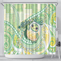 Hawaii Pineapple Shower Curtain Cute Cosplay Turtle Plumeria Spiral