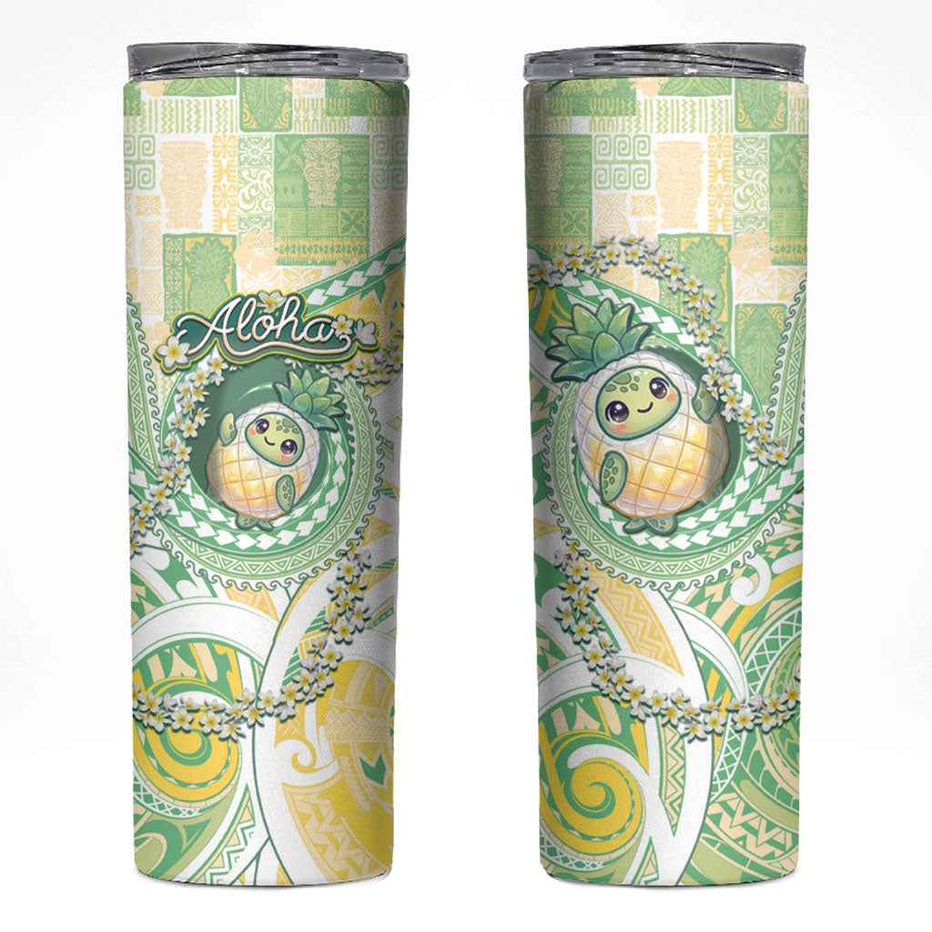 Hawaii Pineapple Skinny Tumbler Cute Cosplay Turtle Plumeria Spiral