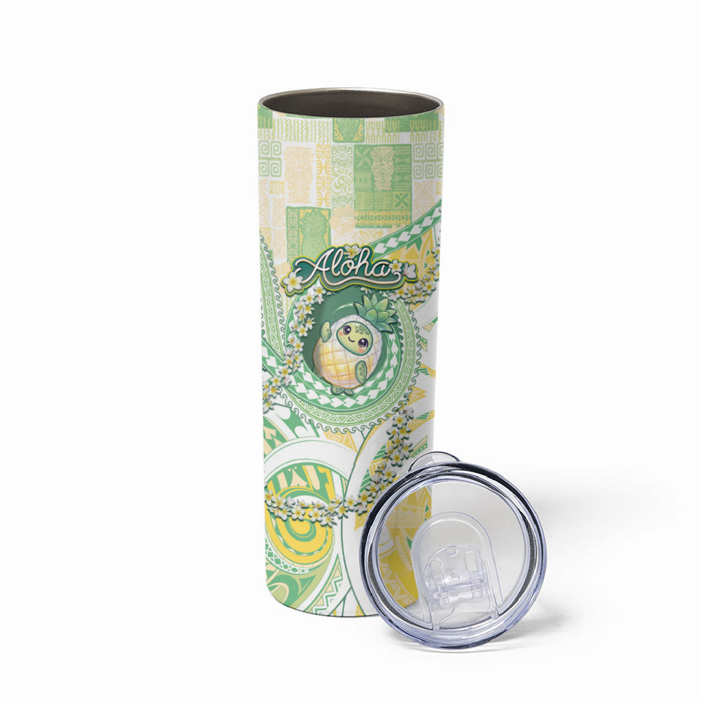 Hawaii Pineapple Skinny Tumbler Cute Cosplay Turtle Plumeria Spiral