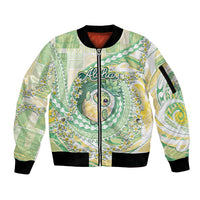 Hawaii Pineapple Sleeve Zip Bomber Jacket Cute Cosplay Turtle Plumeria Spiral