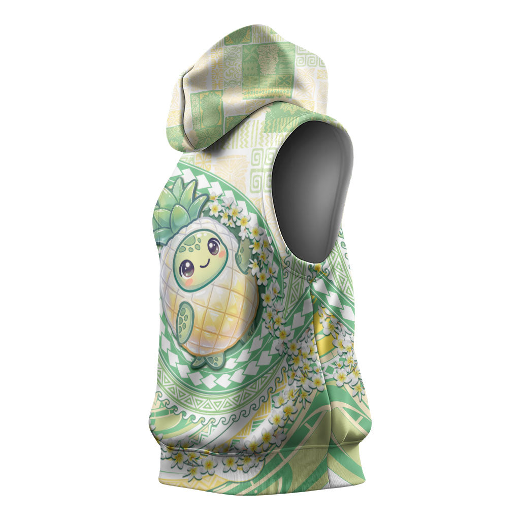 Hawaii Pineapple Sleeveless Hoodie Cute Cosplay Turtle Plumeria Spiral