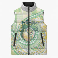 Hawaii Pineapple Sleeveless Puffer Jacket Cute Cosplay Turtle Plumeria Spiral