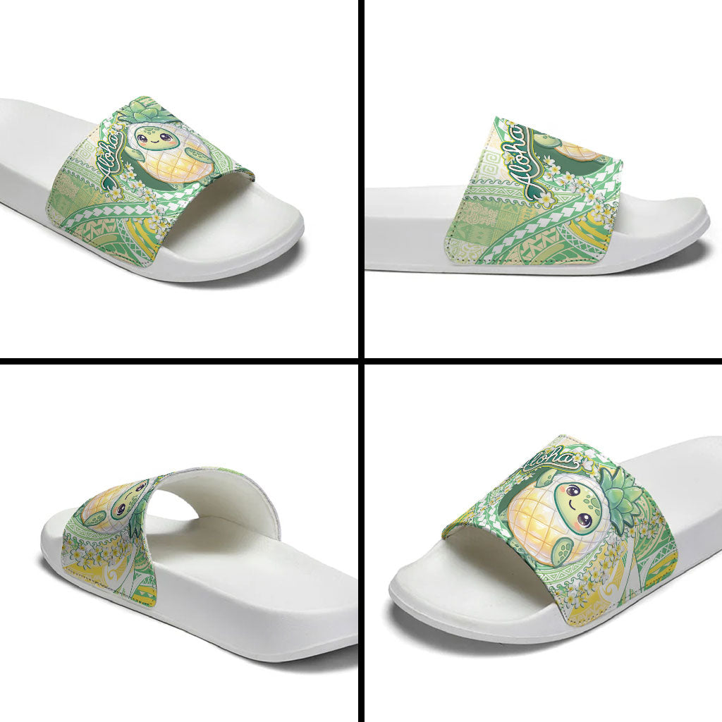 Hawaii Pineapple Slide Sandals Cute Cosplay Turtle Plumeria Spiral