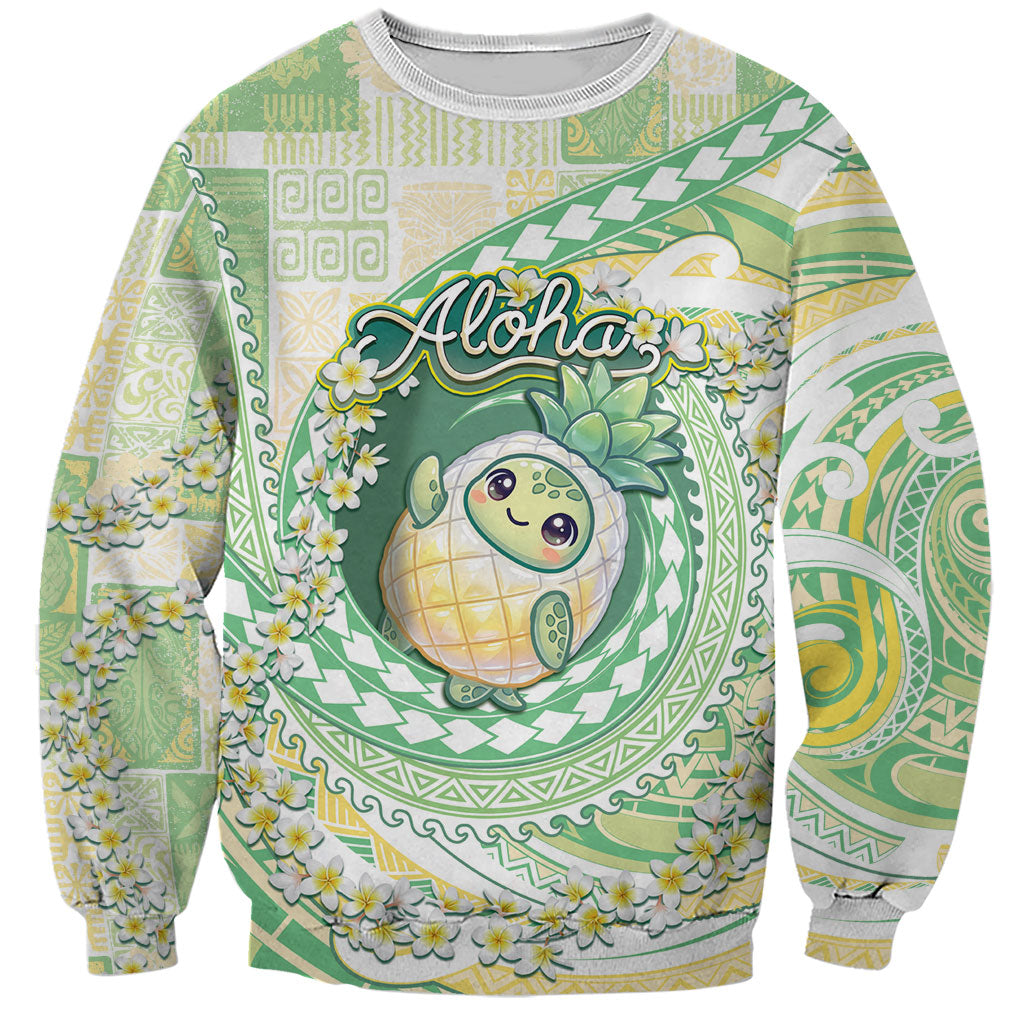 Hawaii Pineapple Sweatshirt Cute Cosplay Turtle Plumeria Spiral