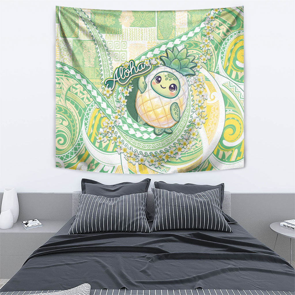 Hawaii Pineapple Tapestry Cute Cosplay Turtle Plumeria Spiral