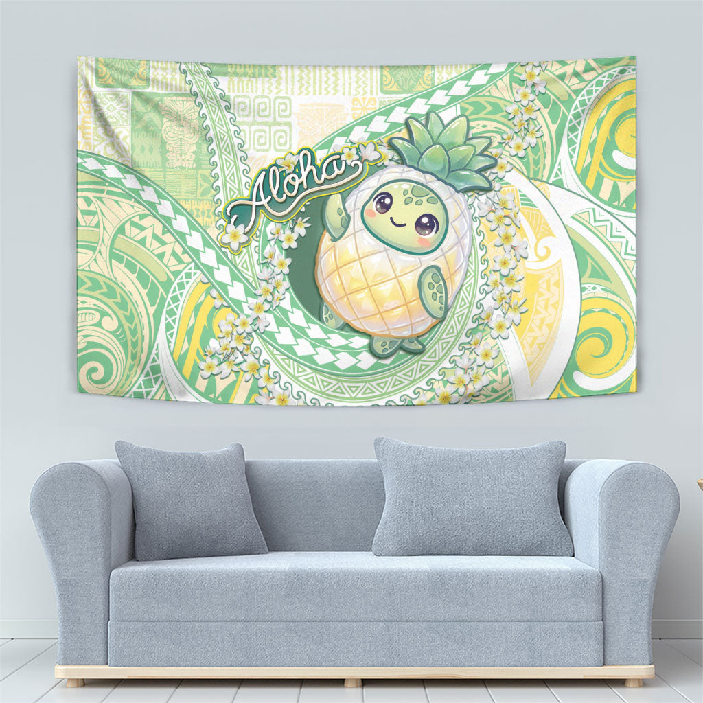 Hawaii Pineapple Tapestry Cute Cosplay Turtle Plumeria Spiral