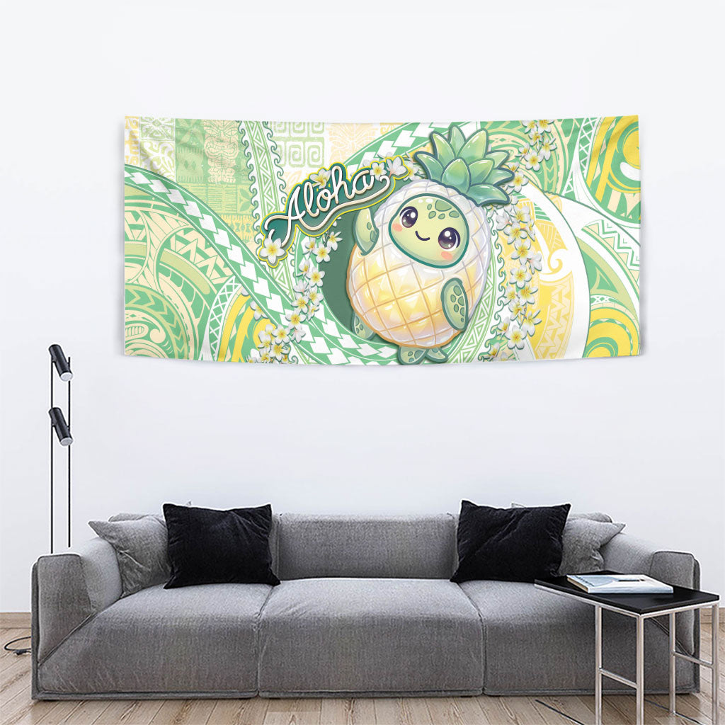 Hawaii Pineapple Tapestry Cute Cosplay Turtle Plumeria Spiral