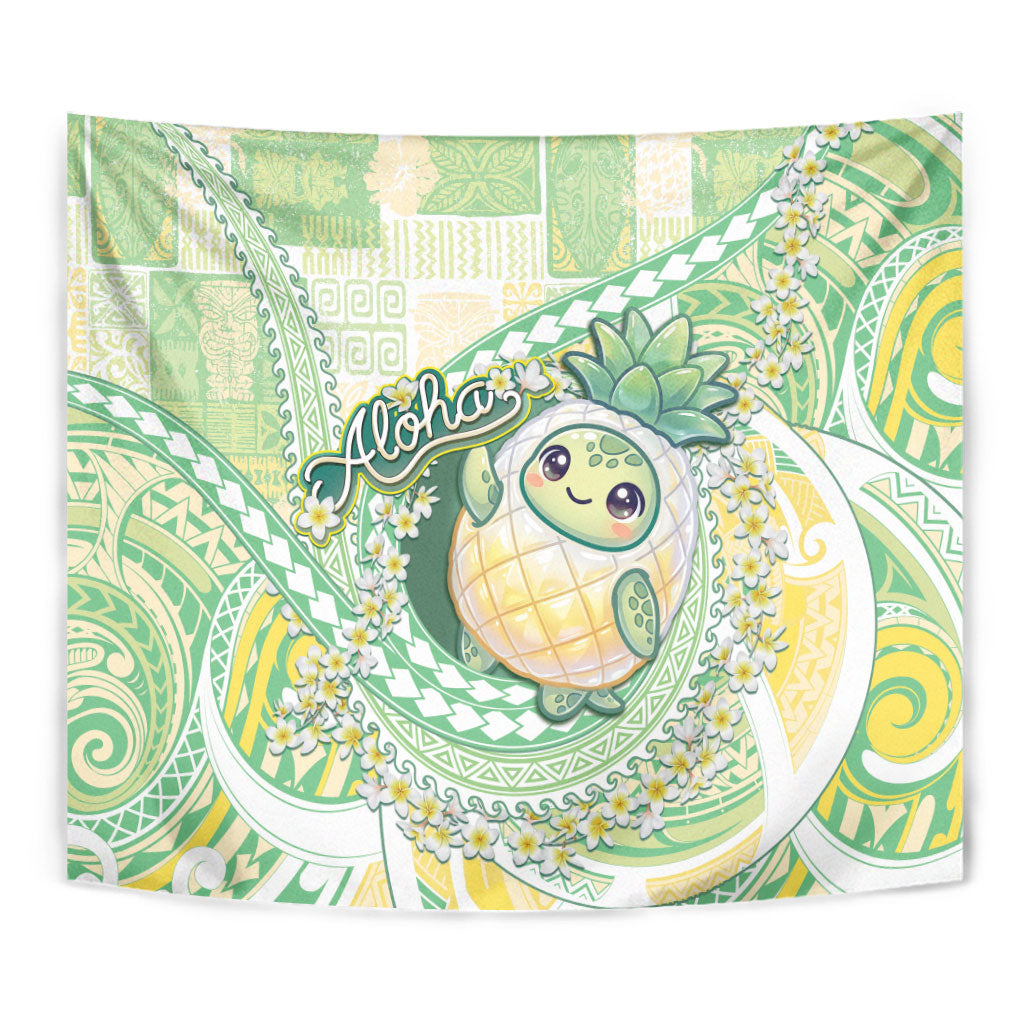 Hawaii Pineapple Tapestry Cute Cosplay Turtle Plumeria Spiral