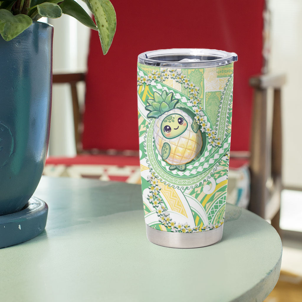 Hawaii Pineapple Tumbler Cup Cute Cosplay Turtle Plumeria Spiral