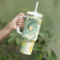 Hawaii Pineapple Tumbler With Handle Cute Cosplay Turtle Plumeria Spiral