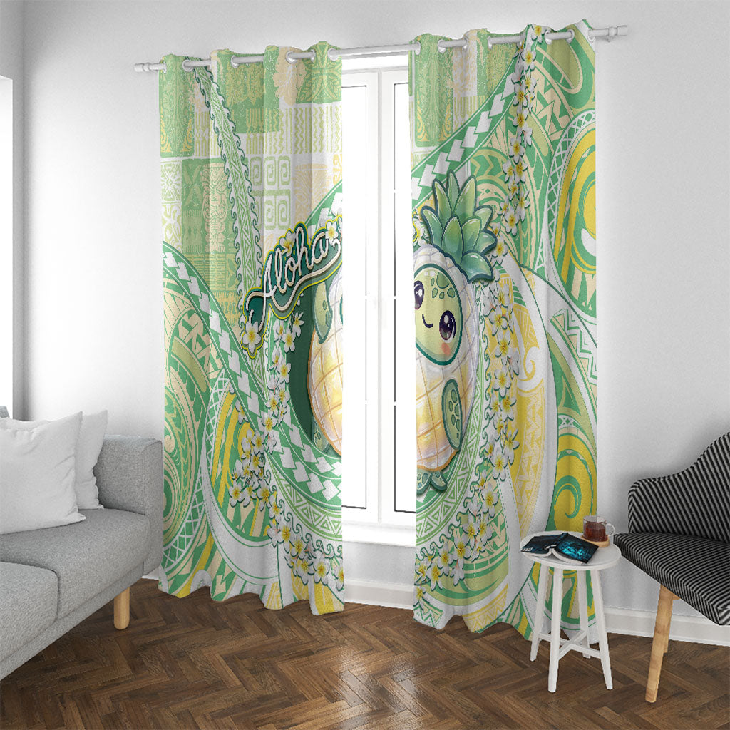 Hawaii Pineapple Window Curtain Cute Cosplay Turtle Plumeria Spiral